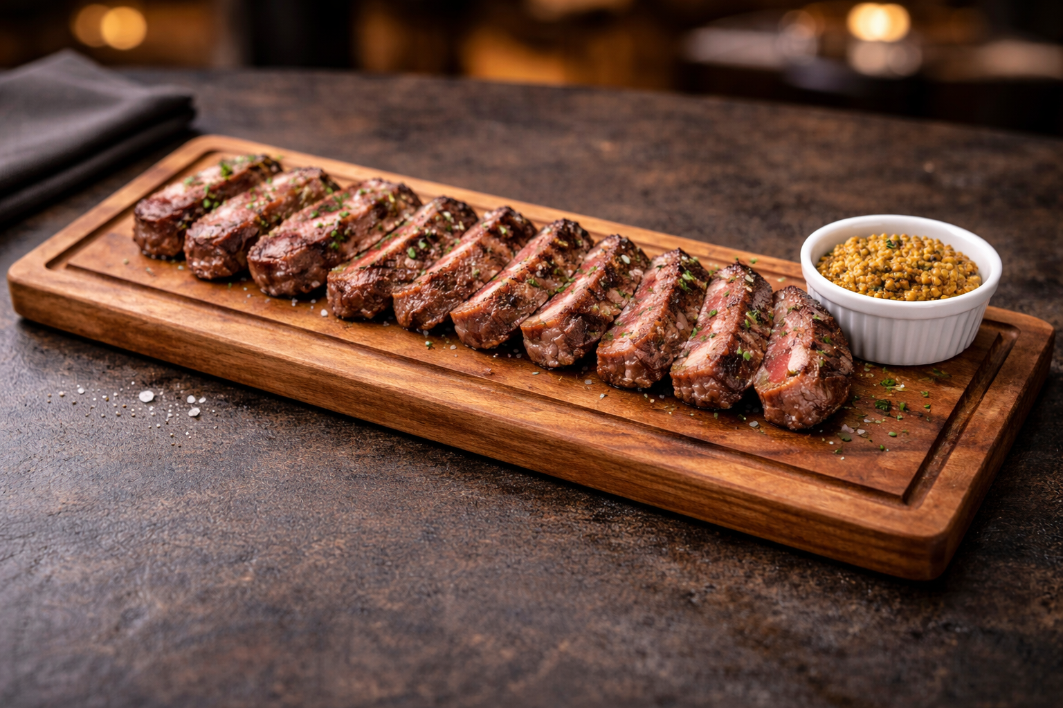 Kiaat Cutting Board 40cm x 15cm (With Grooves) - Image 2