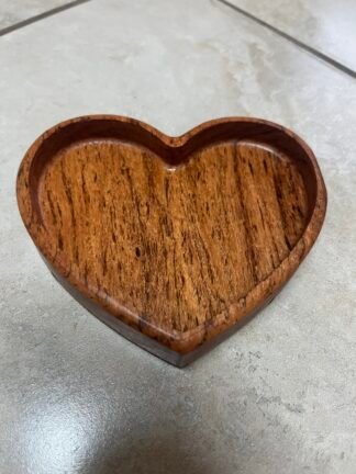 Teak Heart Catch All Tray 14cm